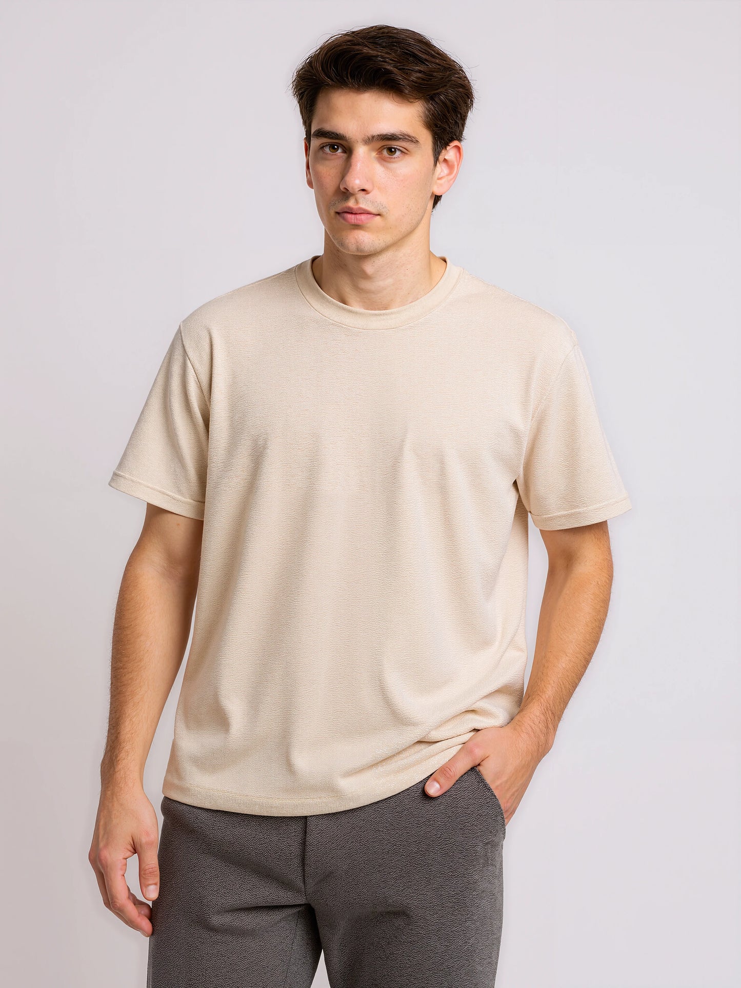Oversized Egyptian Cotton T-Shirt – Beige