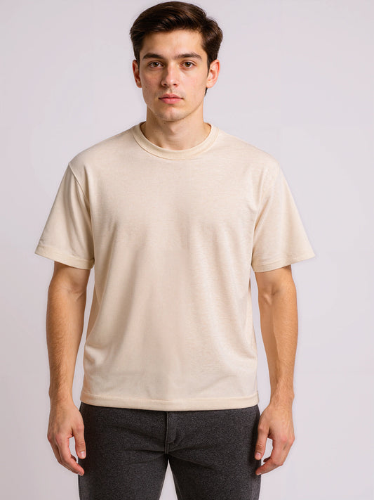 Oversized Egyptian Cotton T-Shirt – Beige